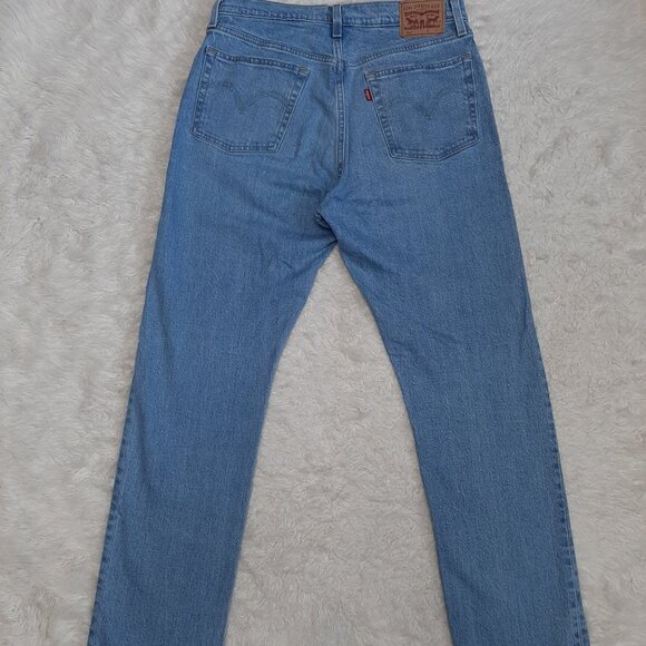 Levi's 501 Man's Blue Straight Legs Fly Buttons Denim Jeans W30/L30 - Picture 5 of 12